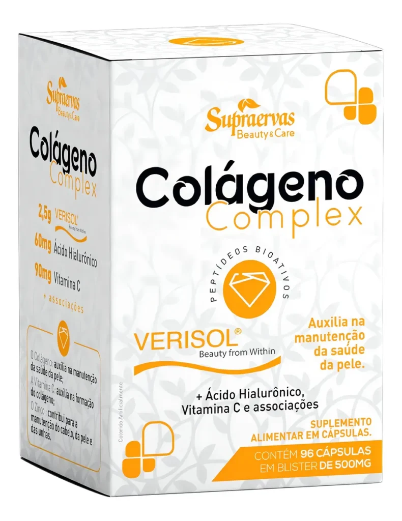 Colágeno Verisol 500mg 96 Caps Supraervas Rejuvenescedor